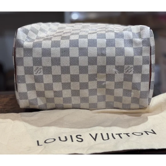 Louis Vuitton Speedy 25 Damier Azur Satchel, Lock, Dust Bag - Picture 6 of 16